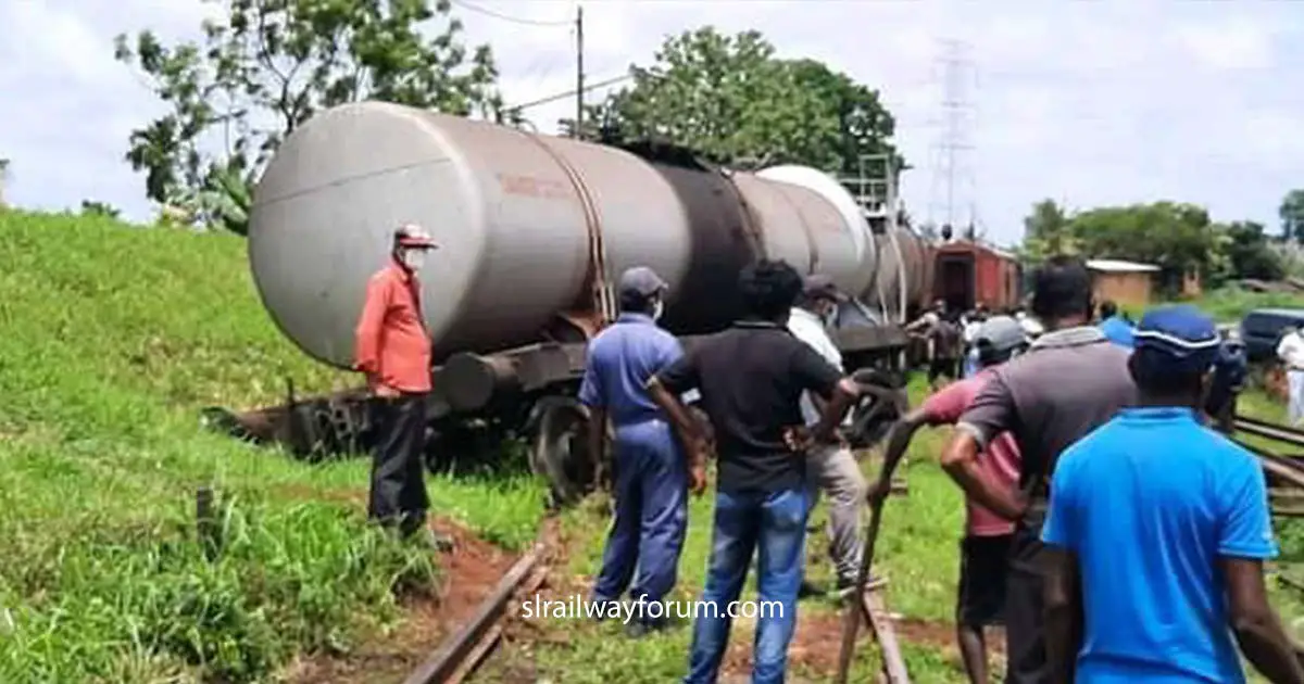 An Oil Train Derailed in Orugodawatta
