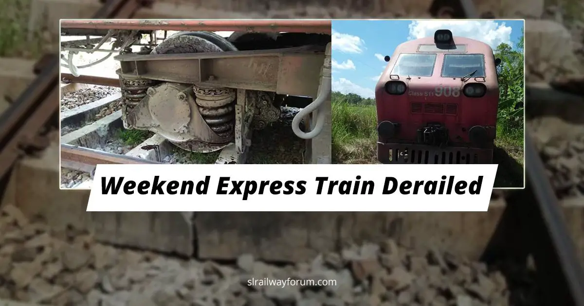 Matara bound weekend express train derailed